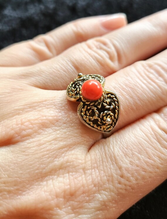 Boho Orange Romantic Ring