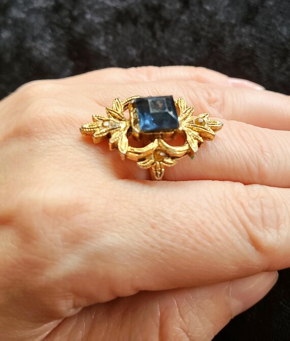 FLORENZA | Regal Blue Faux Sapphire & Yellow Rhin… - image 3