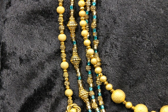 Beaded Green Gold Necklace - image 4