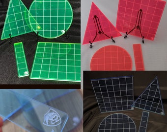 Spell Templates - Spellcaster Yellow, Divine Blue, Pixie Pink, Fireball Orange, Clear Mithril