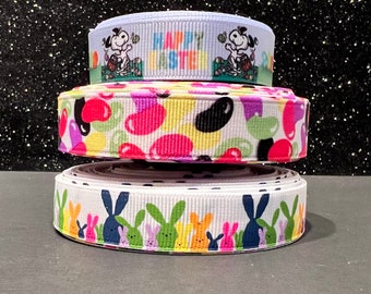 RIBBON CLEARANCE ... Easter Ribbon ... Spring Ribbon ..., Bunny Ribbon,... Happy Easter Ribbon ....5/8"" (16 mm)