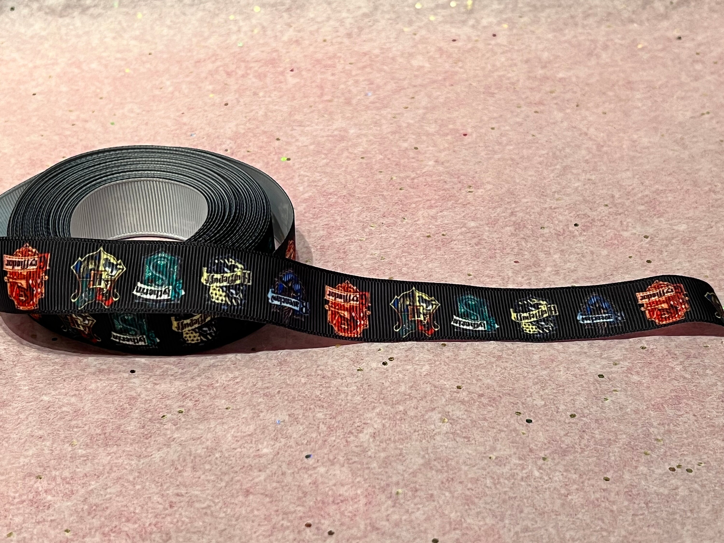 Harry Potter Printed Grosgrain Ribbon 10/16/22mm widths 1m 2m 5m lengths  Black