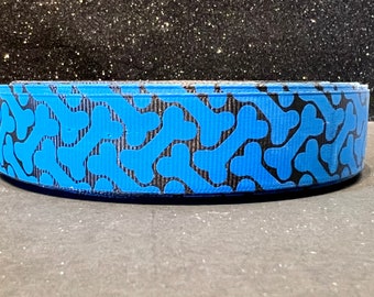 LIQUIDACIÓN DE CINTA, Cinta de grosgrain de huesos azules, 7/8" (22 mm) de ancho