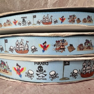 LIQUIDACIÓN DE CINTAS, Cinta de grogrén pirata de 7/8" (22 mm), 5/8" (16 mm), 3/8" (9 mm)