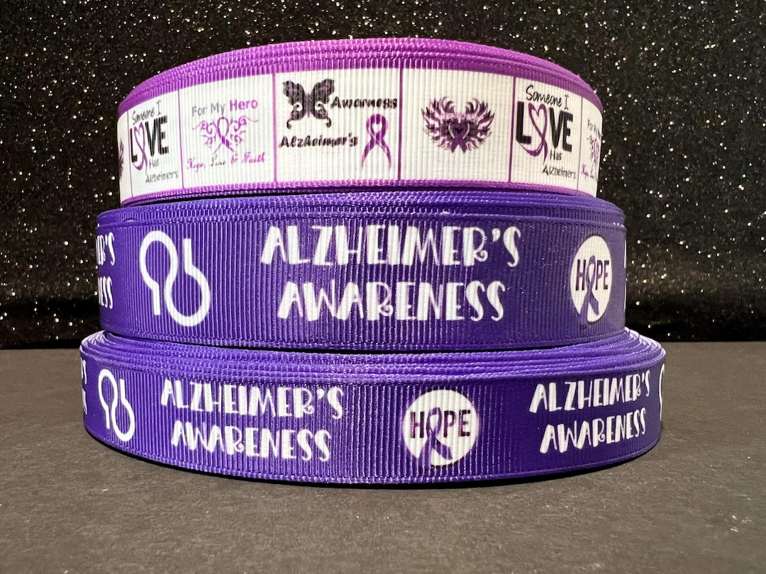 Alzheimer's Awareness Ribbon: Grosgrain Craft Ribbon (5/8