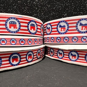 BANDABSTAND ... Demokratisches Ripsband - 9 mm - 5/8 - 16 mm - 7/8 - Politisches Ripsband