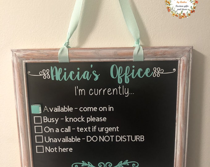 Office Message Board Signunavailable Signnot Here Door Etsy