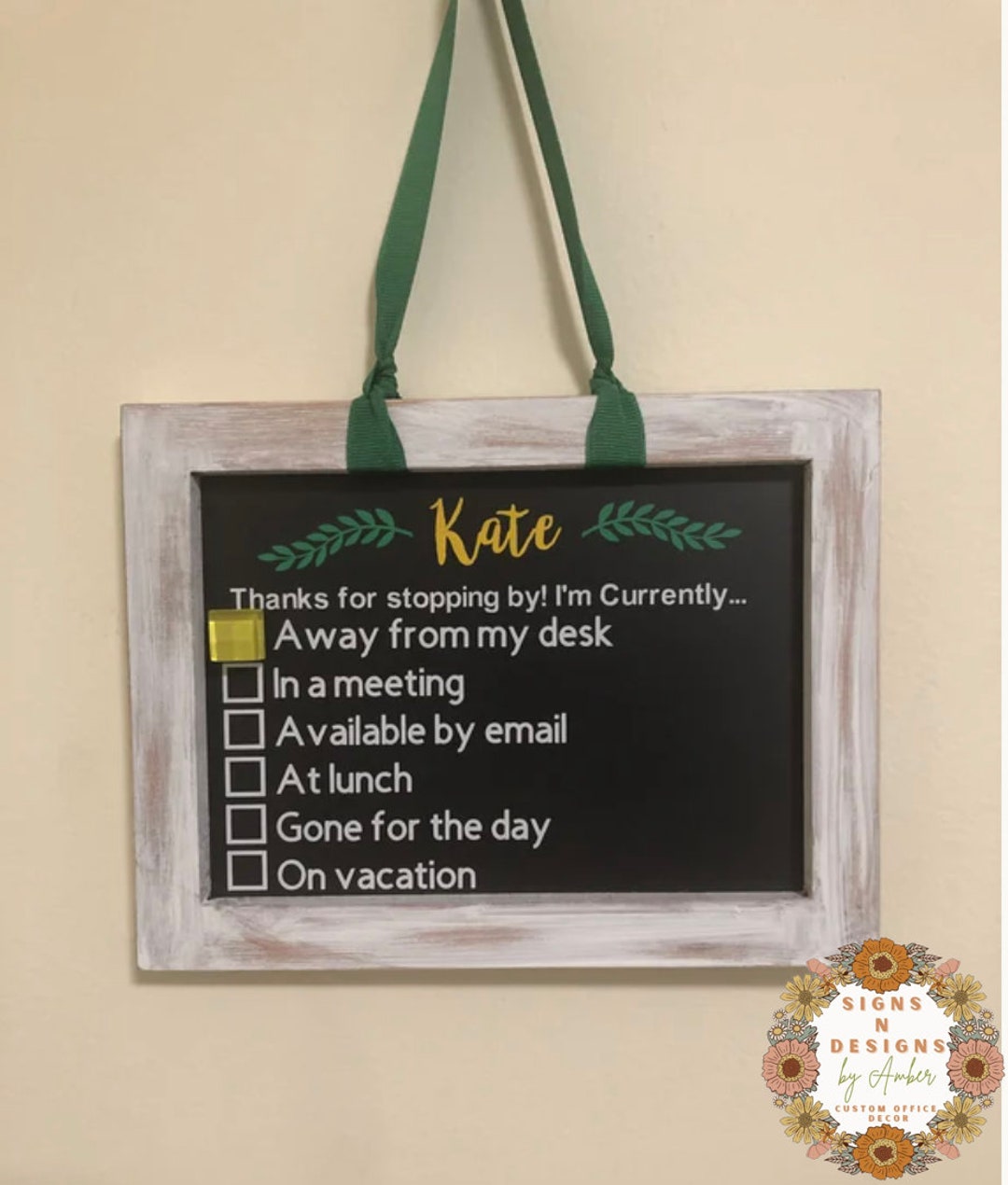 Away From My Desk Sign,office Door Sign,do Not Disturb Sign,at Lunch ...