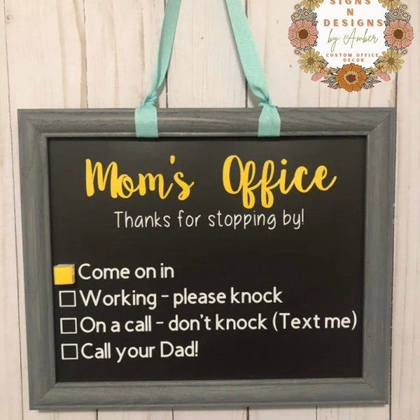 Moms office door sign,Sign for home office,Do not disturb sign,On a call sign,Virtual conference in progress sign,Home office sign