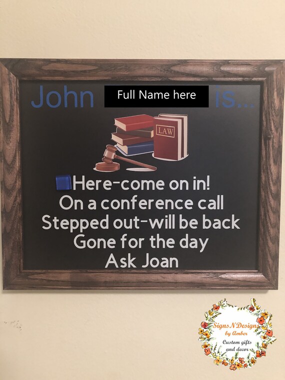 Door Sign For Attorney Lawyer Door Sign Gift For Lawyer Etsy