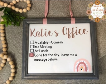 Whiteboard for office,Magnetic whiteboard, Custom whiteboard, Memo board for office, Boho office decor, Custom office door sign,Magnet sign