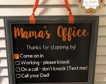 Home office sign,Working from home sign,Office sign for kids,Please knock sign,Do not enter sign,Mom's office sign for kids,Gifts for mom