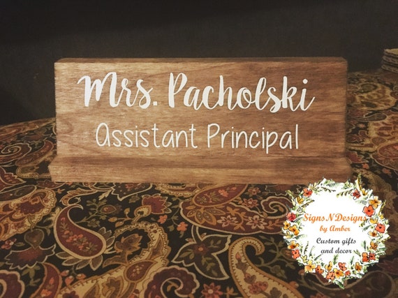 Desk Name Plate Wooden Desk Name Plate Customized Name Etsy