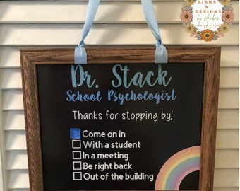 School psych door sign,School psych location sign,Where is the school psychologist?,Brain sign,Office brain sign,Magnet and chalk sign,Psych