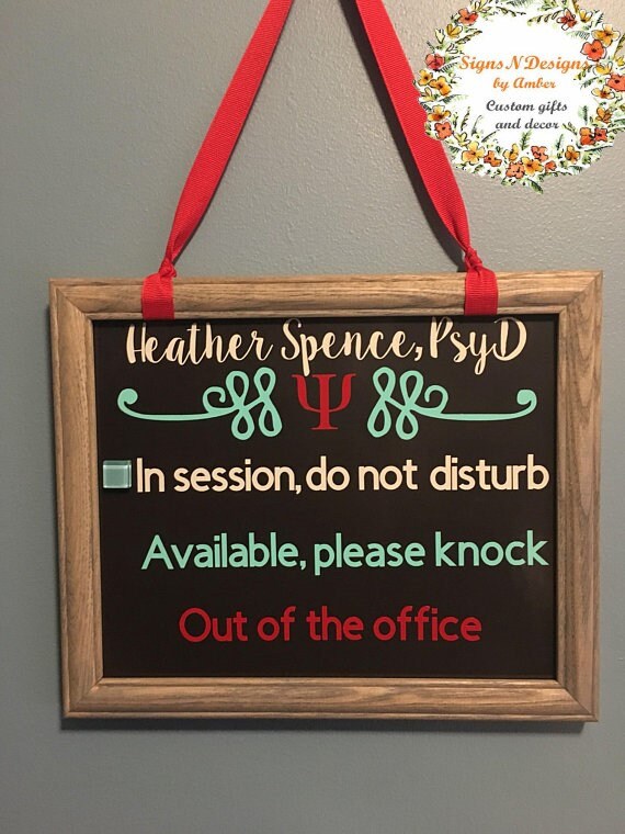 Out Of The Office Sign With Ribbon Please Knock Sign Psychologist Sign Name And Title Door Sign Office Sign Office Name Sign Office Nu