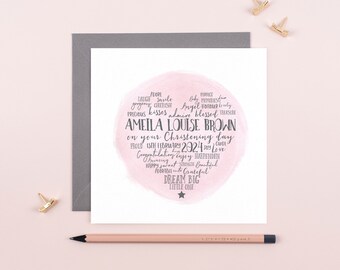 Christening card, Christening card for girl, Christening card for boy, Personalised card, Christening, goddaughter, godson,