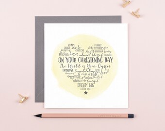 Christening card, On your Christening, Christening card for boy, Christening card for girl, Goddaughter card, Christening Keepsake