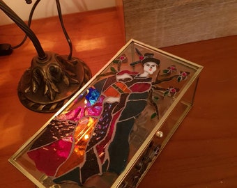 Geisha Mosaic Glass Jewellery Box