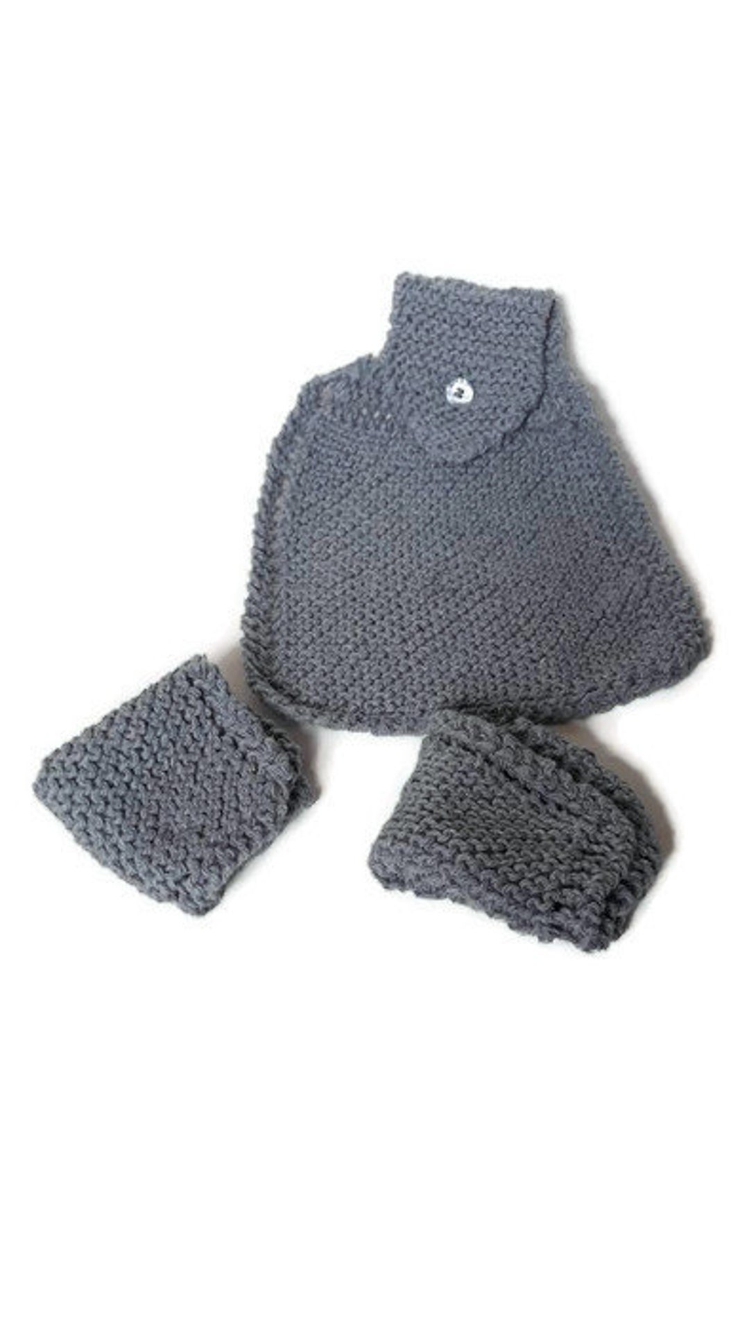 Blue Gray Hand Towel With Dishcloth/washcloth Kitchen and Etsy