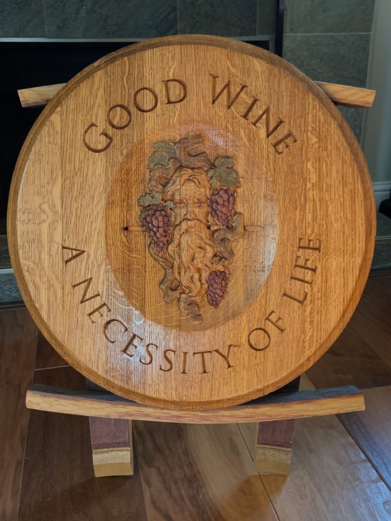Custom Carved French Oak Wine Barrel Head Etsy