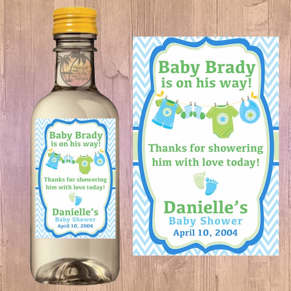 DIGITAL Mini Wine Bottle Labels Baby Boy Baby Shower Etsy