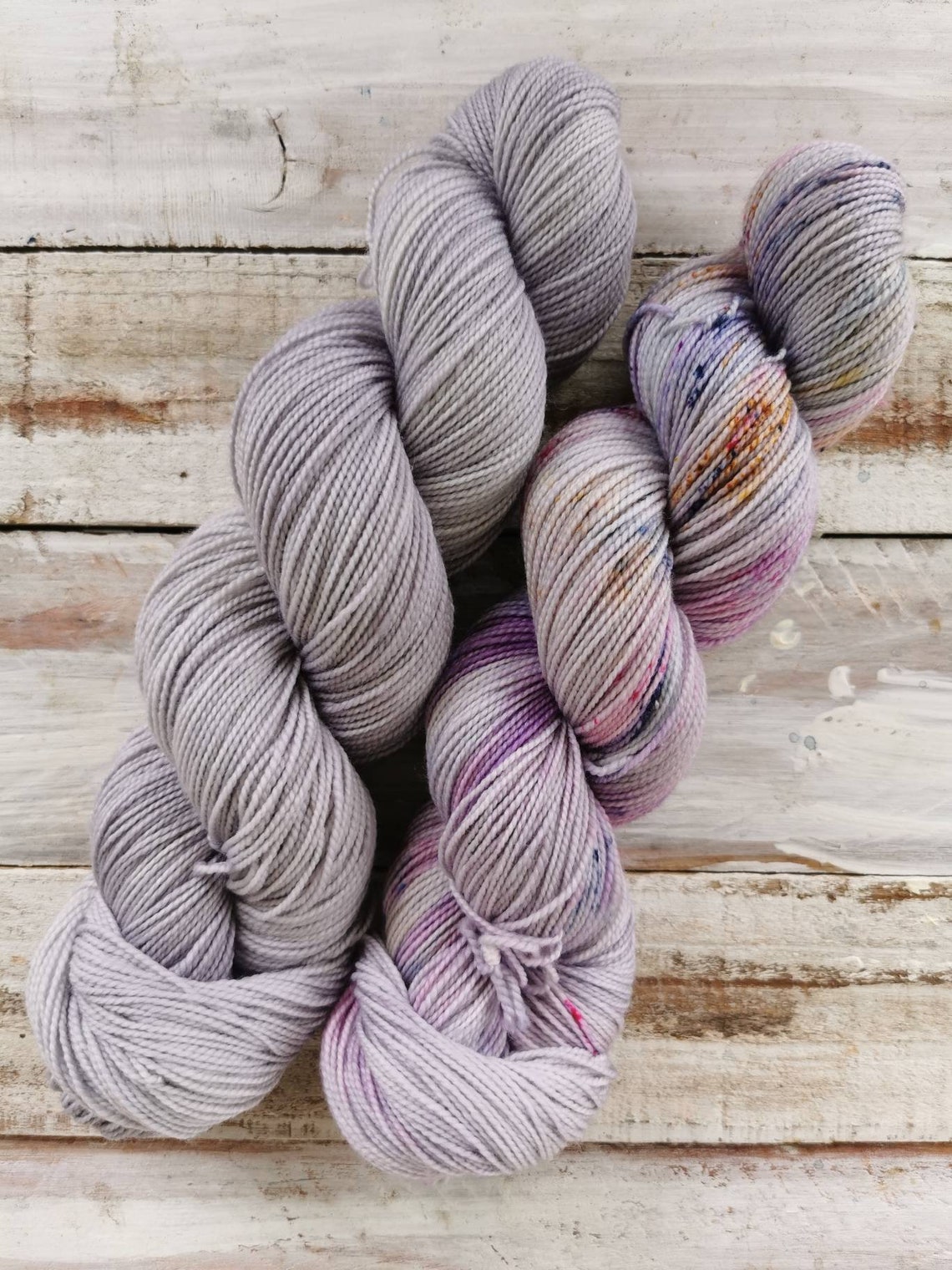 SHAWL DUO on Handdyed Merino High Twist Sock Yarn Fingering Etsy