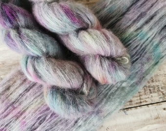 CHALK ART on handdyed laceweight Suri Alpaca Silk