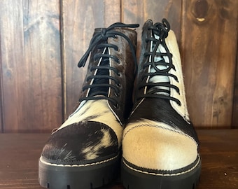 Fervence Cowhide Combat Boots Size 7