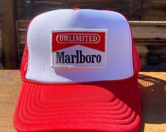 Men/Womens Marlboro-Logo Plain Adjustable Peak Cap Fashion Trucker Hat Men/Womens Marlboro-Logo Plain Adjustable Peak Cap Fashion Trucker Hat