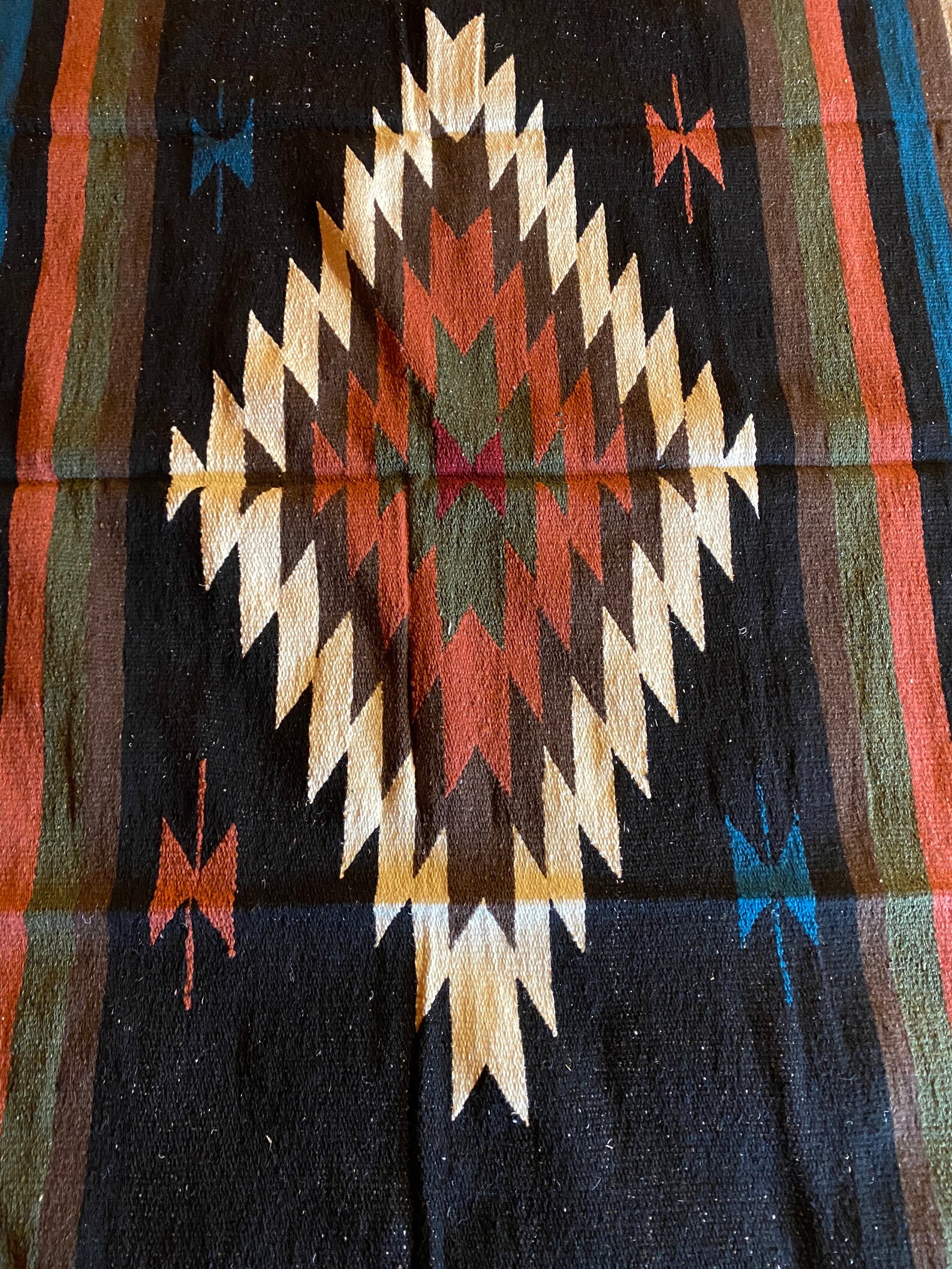 Wool Mexican Diamond Blanket Etsy