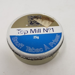 Vintage Sheffield Yorkshire England Top Mill No.1 - 25 gm Snuff tin