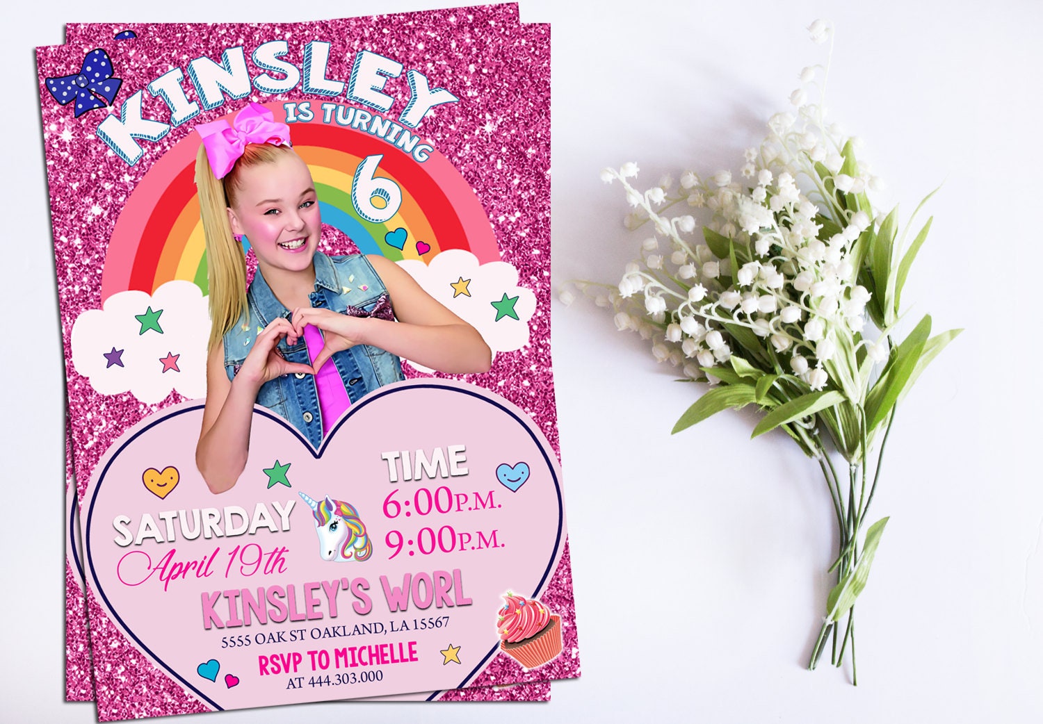 Jojo Siwa Invitations Digital Jojo Siwa Invitation Instant Etsy