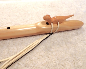 Key of F# – Western Cedar, Hand Crafted, Native American Style Flute, Orca Road Runner Totem.