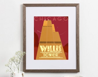 It's Pronounced SEARS... | Chicago Illinois Sears Tower Willis Tower Downtown Skyscraper Art Print