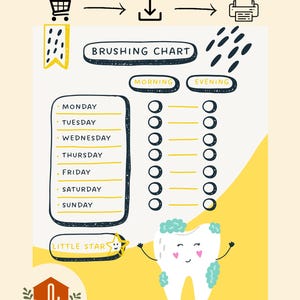 Tabla de recompensas por cepillarse los dientes, tabla de hábitos positivos, tabla de recompensas, aprendizaje positivo, descarga digital, tabla de pegatinas, descarga instantánea