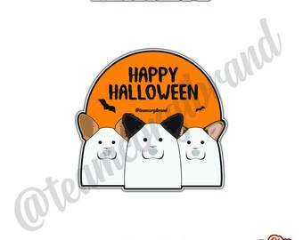 Happy Halloween Corgi Ghosts - Magnet