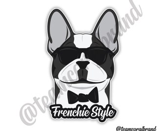 Frenchie Style Black White sticker