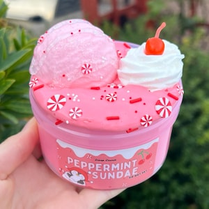 Slime de arcilla DIY con aroma a helado de menta para Navidad