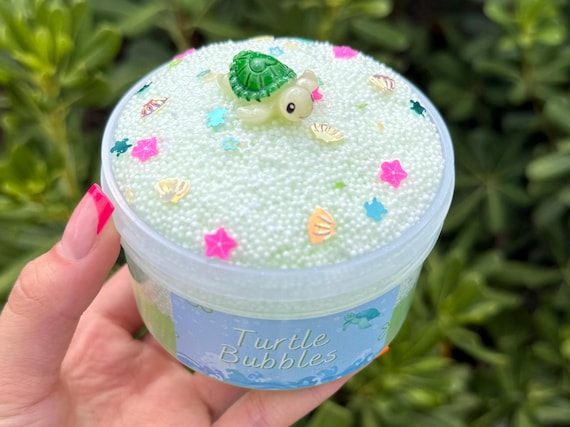 Turtle Bubbles Scented Clear Coated Micro-Floam Slime Snoop Crunch