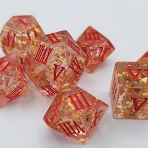 Roman Gold Flake Resin Large Dice Set