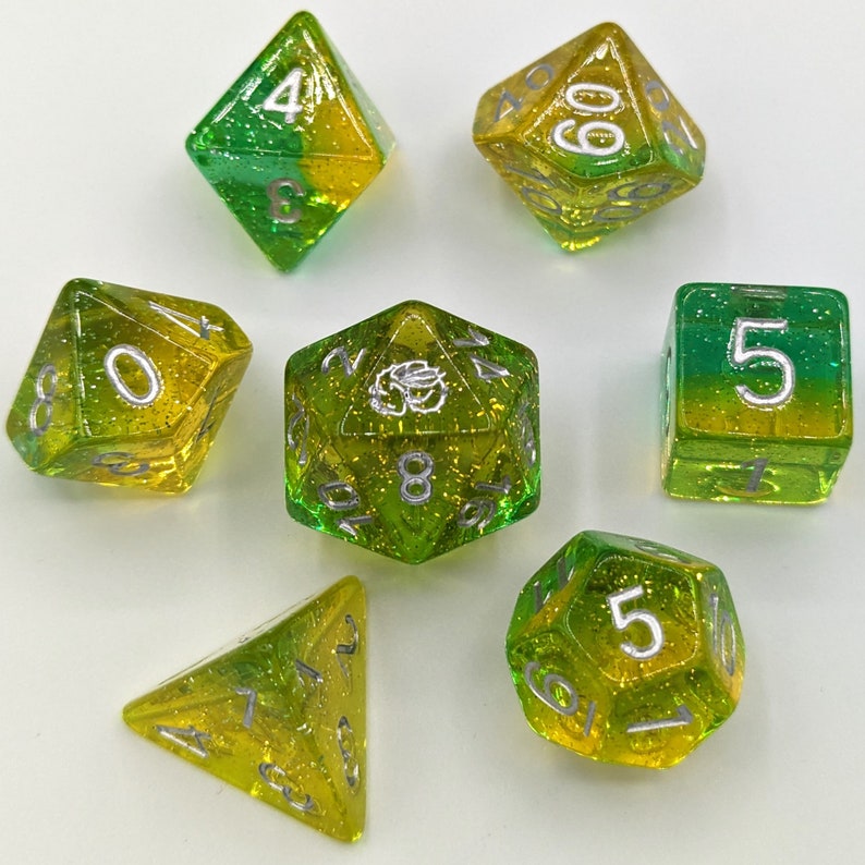 Lemon Lime 7 Piece Dice Set - Etsy