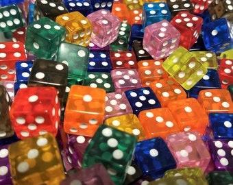 Transparent 6 Sided Dice Mystery Dice (Pick Number of Dice)
