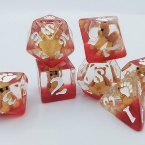 Red Bear Bear Dice Set