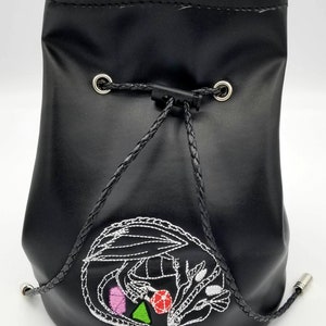 Patent Leather Dice Bag with Pockets (Holds 250+ Dice)