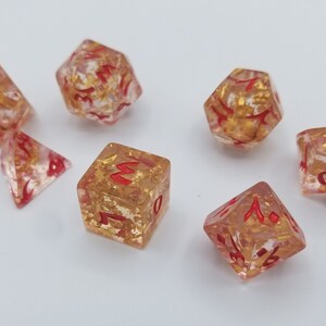 Thai Gold Foil Resin Dice Set