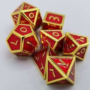 Arabic Metal Dice Red & Gold