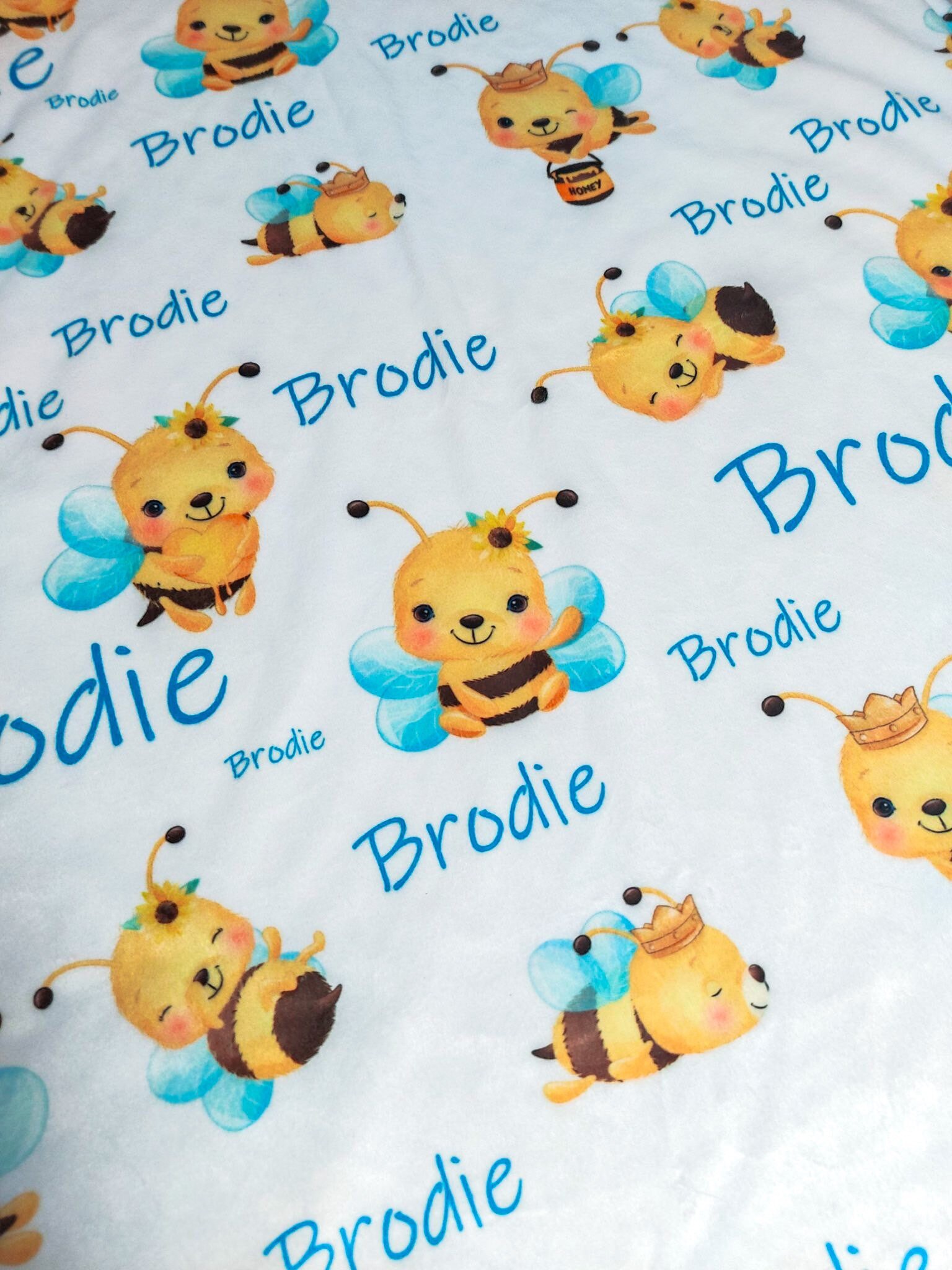 Personalized Swaddle Bee Baby Blanket Baby Shower Gift Etsy