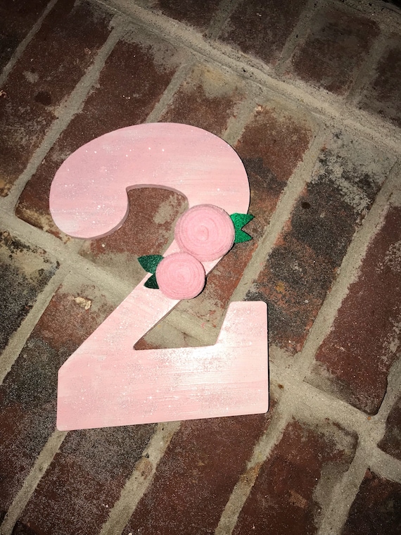 Number Two Party Decoration Glitter Party Prop Second Etsy