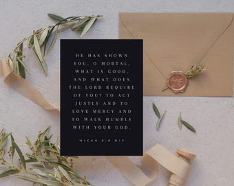 Escritura imprimible, archivo digital: Actúa con justicia, fondo oscuro