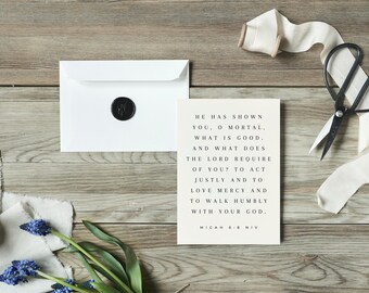 Escritura imprimible, archivo digital: Actúa con justicia, fondo claro